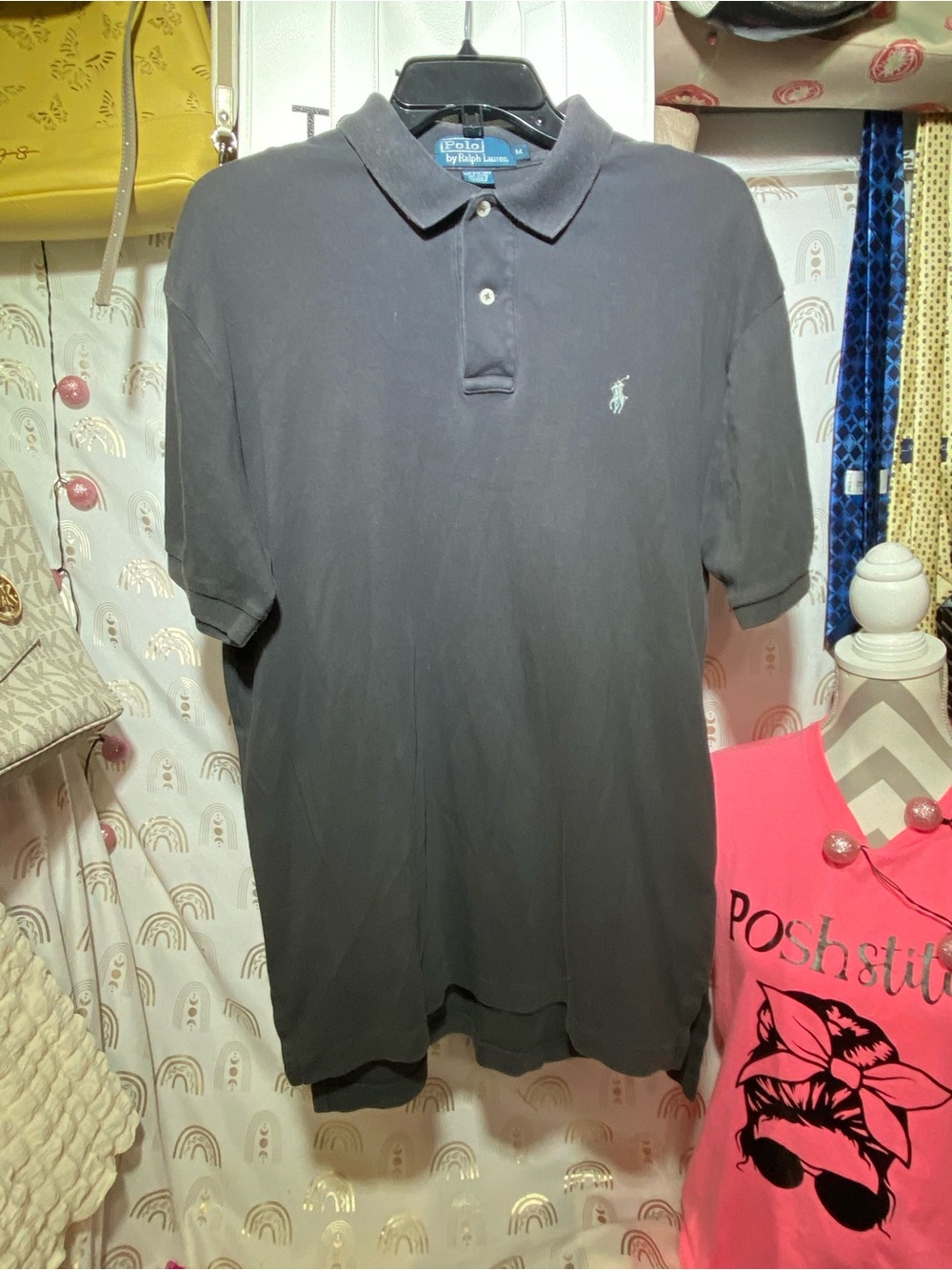 Ralph Lauren Men’s Polo Shirt in Charcoal with Pony Logo